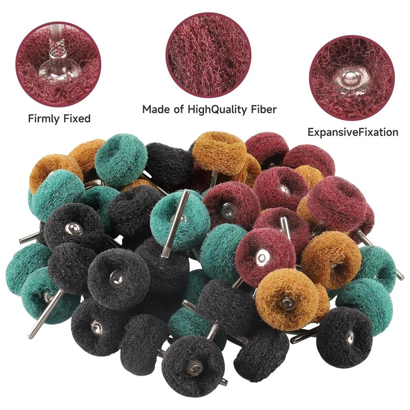 Shineboc 100 PCS Abrasive Buffing Wheels,1 inch Polishing Wheel Set for Proxxon Dremel Rotary Tool Accessory-1/8 Shank - Image 3